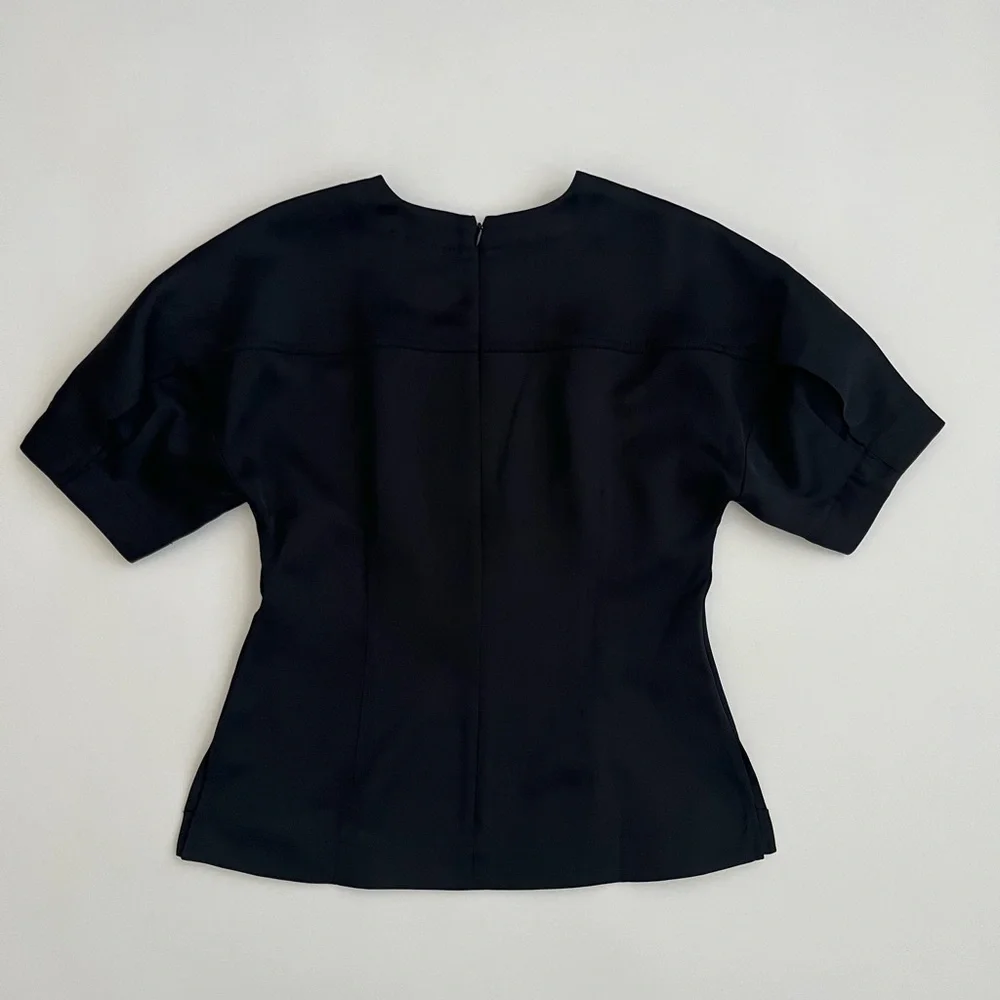 NWT Banana Republic Factory Women’s Puff Sleeve Black Blouse
